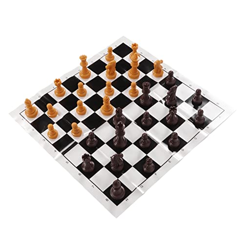 Tragbares Plastik -Schach -Set, Schachsätze für Erwachsene Schach Set mit Schachbrettschach Internationales Standard Schachspiel für Camping Im Freien Im Freien (Holzfarbe) von Generic