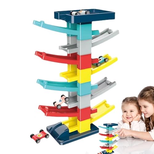 Trainingsanzugauto – Spielzeug für Autorampen | Interaktives Sensory Car Slide Playset mit 9 Pisten, 4 Autos, Rennfahrzeugspielzeug für Kleinkinder von Generic