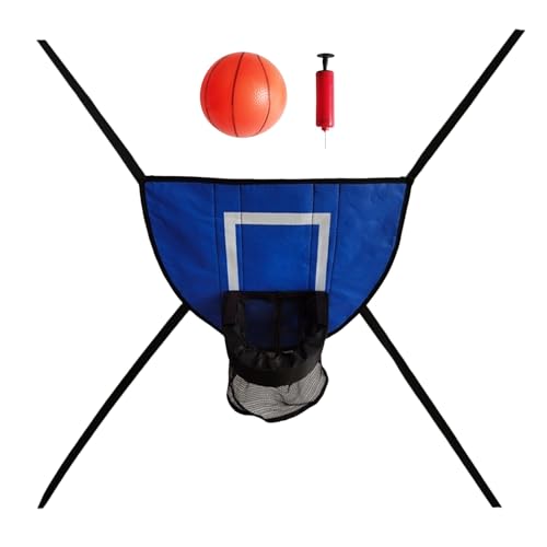 Trampolin-Basketballkorb-Tor-Set, Trampolin-Basketball-Aufsatz mit Gehäuse, 1 Mini und 1 für Kinder, Erwachsene, drinnen und draußen, Fotorealistisch (Blue, 49X36cm) von Generic