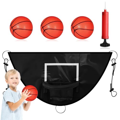 Trampolin-Unterhaltungsausrüstung – Basketballnetz, wasserdichtes Fußballtor | sonnenbeständiges Netz für Spiele im Freien mit aufblasbarem Ball, Schießherausforderung im Hof, Mittelstück für Kinder Trampolin-Unterhaltungsausrüstung – Basketballnetz, wasserdichtes Fußballtor | sonnenbeständiges Netz für Spiele im Freien mit aufblasbarem Ball, Schießherausforderung im Hof, Mittelstück für Kinder von Generic