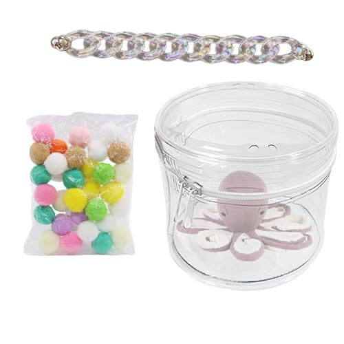 Transparente Tasche für Figuren, transparente Tasche für Figur,Tragbare Sammlerstücke Ständer | Staubdichte Sammlerobjekt-Display, Figurentasche mit Kette und Reißverschluss für Figuren/Puppensammler von Generic