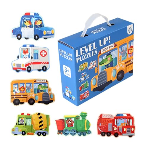 Transportpuzzles für Dinosaurier-Spiel, Cartoon-Traffic/Dinosaurier-Spiel für Kinder | Lernaktivitäten im Vorschulalter Travel Toys for Entertainment von Generic