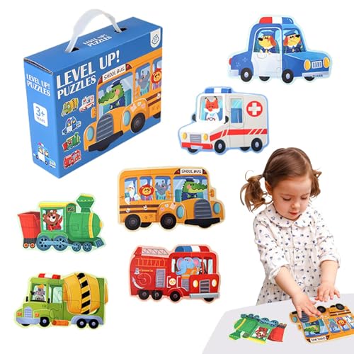 Transportpuzzles für Dinosaurier-Spiel, Traffic/Dinosaurier, Puzzles Cartoon Board Game | Vorschul-Lernaktivitäten für verbesserte kognitive Fähigkeiten von Generic