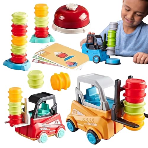 Transportspiel mit Gabelstapler - Stapel- und Matching Geschicklichkeitsspielzeug für 2 Spieler | Lernspielzeug für Gabelstapler Kinder 8+ | Spielset mit LKW von Generic