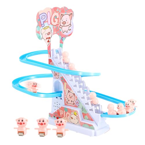 Treppenkletterspielzeug mit Rutsche, 1 Set, süßes mit Licht Ton, batteriebetrieben, ABS- für die Vorschule zu Hause für Kinder QkA151 (24.5cmX27.5cmX14cm) von Generic