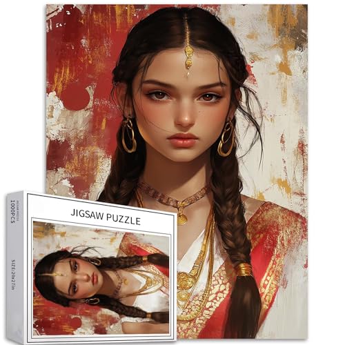 Tribal Woman Puzzle für Erwachsene, Tintenspritzer, Hintergrund, bunt, DIY-Puzzle, Heimdekoration, Geschenke, Familienpuzzle, perfekt für Spielabende, 50 x 70 cm, 1000 Teile Tribal Woman Puzzle für Erwachsene, Tintenspritzer, Hintergrund, bunt, DIY-Puzzle, Heimdekoration, Geschenke, Familienpuzzle, perfekt für Spielabende, 50 x 70 cm, 1000 Teile von Generic