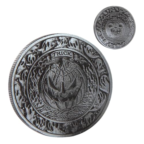 Trick oder Treat 3D-Münze – Horror-Token für Halloween | Erinnerungsmünze für gruselige Party | Medaillon als Geschenk für Trick oder Sauce, Sammlerstück und Kuh Trick oder Treat 3D-Münze – Horror-Token für Halloween | Erinnerungsmünze für gruselige Party | Medaillon als Geschenk für Trick oder Sauce, Sammlerstück und Kuh von Generic