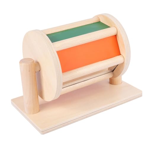 Trommel-Babyspielzeug für 0-3-Jährige Regenbogen-Babyspielzeug Leichte Holztrommel mit klarem Regenbogen QkA246 (Brown, 21.5X14.5X12.7cm) von Generic