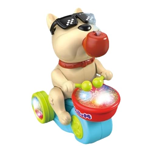 Trommelhund, Kinderspielzeug mit Trommelhund, frühzeitiges Lernspielzeug, beleuchteter musikalischer Zug, Kinderspielzeug, frühe pädagogische Trommeln, Musikspielzeug P von Generic