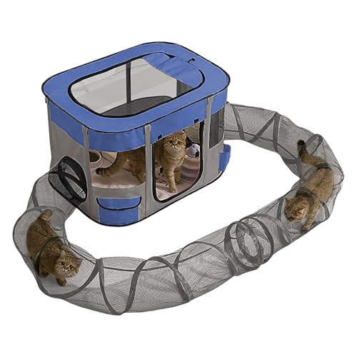 Tunnel für Katzen im Freien – tragbarer Tunnel für kleine Tiere | Einfache Montage Anti Langeweile Spielzeug für Innen Außen Garten Balkon von Generic
