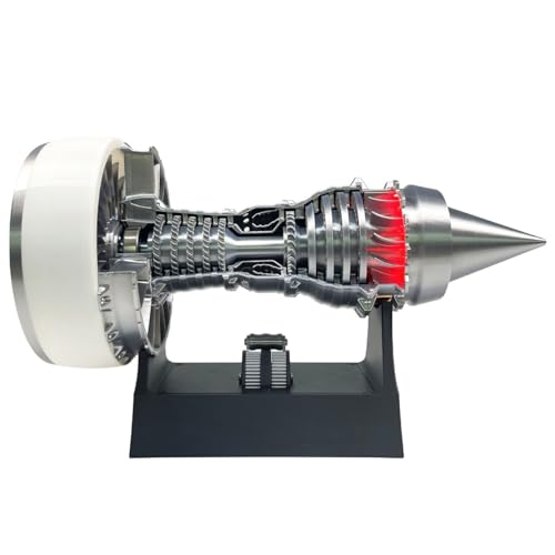 Turbofan-Triebwerk-Modellbausatz, Turbojet-Modellflugzeug mit Einstellbarer Geschwindigkeit und Licht, DIY-Geschenk zur Mechanik-Wissenschaftserziehung(Red,Assembly) von Generic