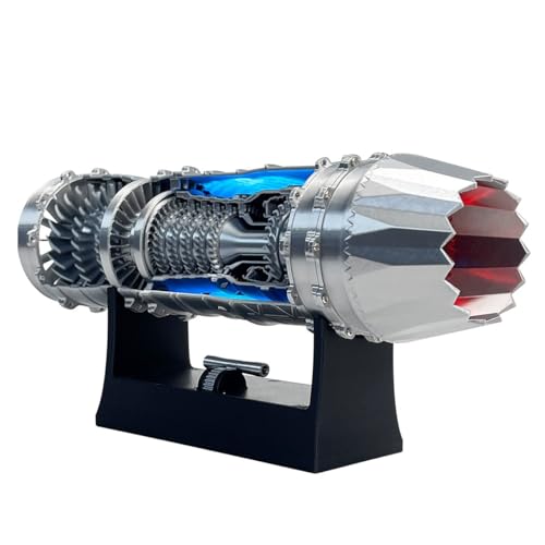 Turbojet-Modell mit Einstellbarer Geschwindigkeit und LED-Heckflamme, Wissenschaftliches Lehrmittel für Turbinentriebwerke im Maßstab 1:18, Schreibtischdekoration von Generic