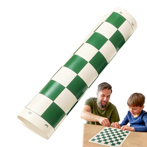 Turnierschachbrett - Soft Rollable Chess Game Matte | Kompaktes Klappschachbrett für Checkers, ideal für Familienversammlungen und Partys von Generic