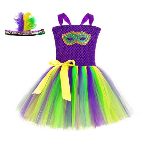 Tutu-Rock für Mädchen Karneval MäDchen Kleid DREI Farben Helle Seite Mit PompöSen Kleid Party Kleid Leistung Karneval Party Tanz (Yellow, M) von Generic