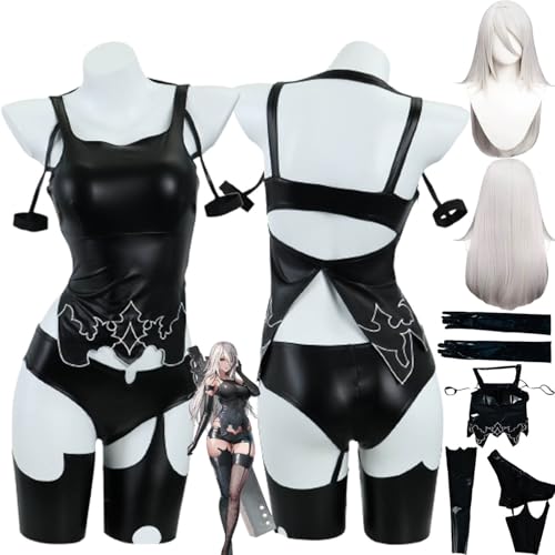 Type A No.2 Cosplay Kostüm Outfit Spiel Charakter No. 2 Type B Uniform Komplettes Set Halloween Karneval Dress Up Anzug mit Perücke für Frauen Type A No.2 Cosplay Kostüm Outfit Spiel Charakter No. 2 Type B Uniform Komplettes Set Halloween Karneval Dress Up Anzug mit Perücke für Frauen von Generic