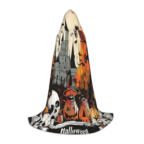 Umhang mit Kapuze für Halloween-Elemente, Skelettkessel Kapuzenumhang Vampir Kostüm Umhang Kapuze für Cosplay Halloween Make-up Party Umhang mit Kapuze für Halloween-Elemente, Skelettkessel Kapuzenumhang Vampir Kostüm Umhang Kapuze für Cosplay Halloween Make-up Party von Generic