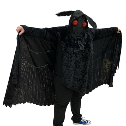 Umhang mit Motorhaube - Kapuze | Gruseliges Kostüm für Frauen Männer Nacht Party Themenpark Event Masquerade Haunted House Cosplay Sammeln Horrorkongress Halloween Rollenspielkleid von Generic