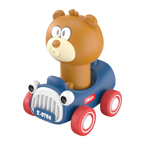 Und los Spielzeugautos für Kleinkinder, Push Go Animal Racing, Babyautos, Spielzeug für Kleinkinder im Alter von 6 bis 12 Jahren, 18 Monate, Spielzeug für 1-jährige Jungen und (Brown, One Size) von Generic