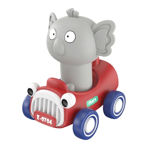 Und los Spielzeugautos für Kleinkinder, Push Go Animal Racing, Babyautos, Spielzeug für Kleinkinder im Alter von 6 bis 12 Jahren, 18 Monate, Spielzeug für 1-jährige Jungen und (Grey, One Size) von Generic