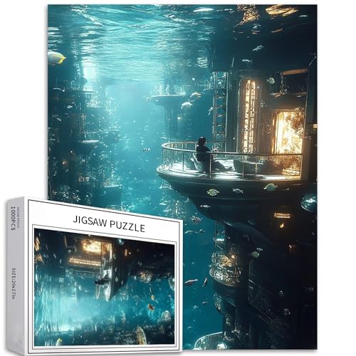 Underwater City Puzzle für Erwachsene, Fischschwimmszene, Kunstpuzzle, anspruchsvolle Familienaktivitäten, buntes Bastelpuzzle für Heimdekoration, Geschenke, 50 x 70 cm, 1000 Teile Underwater City Puzzle für Erwachsene, Fischschwimmszene, Kunstpuzzle, anspruchsvolle Familienaktivitäten, buntes Bastelpuzzle für Heimdekoration, Geschenke, 50 x 70 cm, 1000 Teile von Generic
