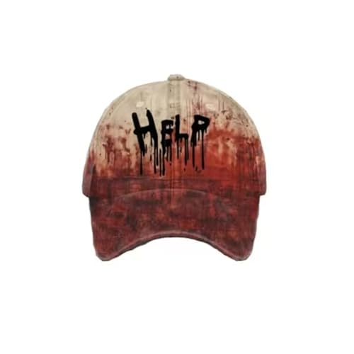 Unisex Casual Dark Blood Stain Hat Problem Solved Bloody Cap I'm Fine Baseball Cap Bestickte Baseball Halloween Hüte (V) von Generic
