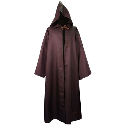 Unisex Galaktischer Krieger Umhang,Halloween Kostüm Umhang,Zaubererrobe Cape Langarm Mantel Mit Mystischer Aura Kapuzenumhang Gothic Umhang Mittelalter Verkleidung Für Erwachsene Faschingskostüme von Generic