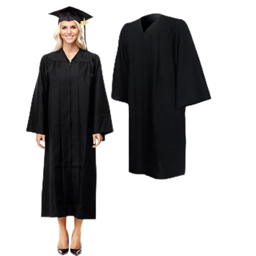 Unisex-Mütze und Robe für den Abschluss 2024, Mütze und Robe mit Quaste, Bachelor-Kostüm-Set für die Abschlussfeier von Generic