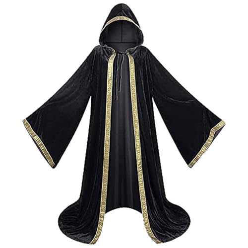 Unisex Umhang Mit Kapuze, Halloween Sensenmann Kostüm, Rot Zaubererrobe Samt Cape Langarm Mantel Renaissance Umhangjacke Gothic Capelet Mittelalter Verkleidung Samtmantel Outfit Für Halloweenparty Unisex Umhang Mit Kapuze, Halloween Sensenmann Kostüm, Rot Zaubererrobe Samt Cape Langarm Mantel Renaissance Umhangjacke Gothic Capelet Mittelalter Verkleidung Samtmantel Outfit Für Halloweenparty von Generic