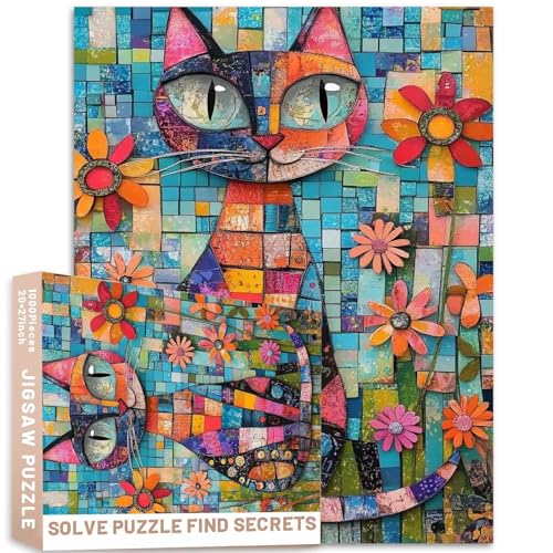Urban Garden Katzen-Puzzle, 1000 Teile, Mosaikfliesen, Papier-Collage, Straßenkunst-Stil, 50 x 70 cm Urban Garden Katzen-Puzzle, 1000 Teile, Mosaikfliesen, Papier-Collage, Straßenkunst-Stil, 50 x 70 cm von Generic