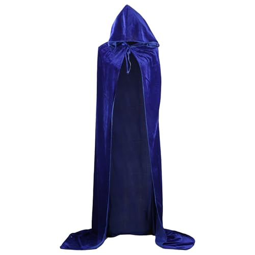 Vampir Umhang Mit Kapuze, Halloween Kostüm Unisex,Sensenmann Kapuzenumhang Cape Steampunk Umhangjacke Gothic Capelet Mittelalter Verkleidung Samtmantel Robe Für Erwachsene Halloweenparty von Generic