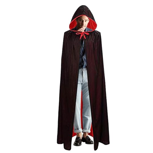 Vampiranzug Erwachsene, Kapuzenmantel,In voller Länge Samt Cosplay Mantel Cape - Leicht, in voller Länge Cosplay Cape, Unisex Samt Pantel für Frauen und Männer Erwachsene Halloween Vampiranzug Erwachsene, Kapuzenmantel,In voller Länge Samt Cosplay Mantel Cape - Leicht, in voller Länge Cosplay Cape, Unisex Samt Pantel für Frauen und Männer Erwachsene Halloween von Generic