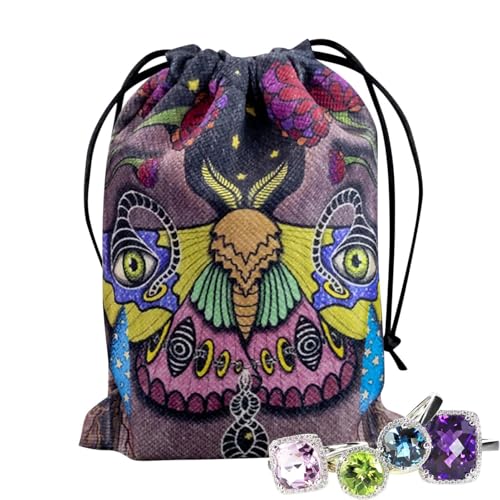 Velvet Tarot -Tasche, Schmucktasche im Stoff für Tarotkarten - 13 x 18 cm Brettspiel Tarot -Tasche, Aufbewahrungstasche für Tarot -Spielkarte und Würfel mit Anstrengungskabel, von Generic