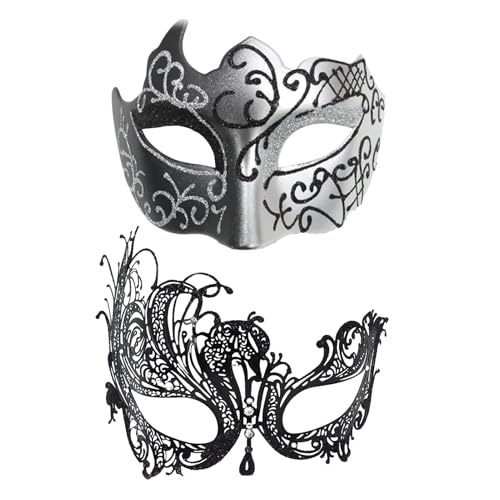 Venezianische Maskerade -Kostüm - Ball Teil Masken Luxus, Paare Schwarz und Gold Halloween | Kostüme Spitzen Auge sein und ihre Masken 2x Retro Gesichtsabdeckung, glitzerndes Cosplay Halloween Venezianische Maskerade -Kostüm - Ball Teil Masken Luxus, Paare Schwarz und Gold Halloween | Kostüme Spitzen Auge sein und ihre Masken 2x Retro Gesichtsabdeckung, glitzerndes Cosplay Halloween von Generic