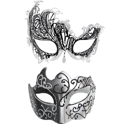 Venezianische Maskerade -Kostüm - Ball Teil Masken Luxus, Paare Schwarz und Gold Halloween | Kostüme Spitzen Auge sein und ihre Masken 2x Retro Gesichtsabdeckung, glitzerndes Cosplay Halloween Venezianische Maskerade -Kostüm - Ball Teil Masken Luxus, Paare Schwarz und Gold Halloween | Kostüme Spitzen Auge sein und ihre Masken 2x Retro Gesichtsabdeckung, glitzerndes Cosplay Halloween von Generic