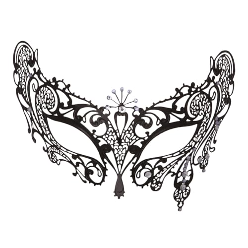 Venezianische Maskerade Maske Maskenball Maske Damen Karneval Maske Augenmaske Kostüm für Halloween Karneval Abendkleid Tanz Ball Party (Metall Masken) von Generic