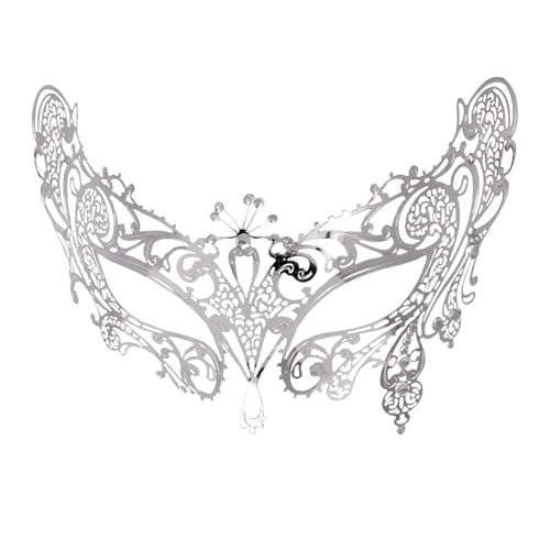Venezianische Maskerade Maske Maskenball Maske Damen Karneval Maske Augenmaske Kostüm für Halloween Karneval Abendkleid Tanz Ball Party (Metall Masken) von Generic