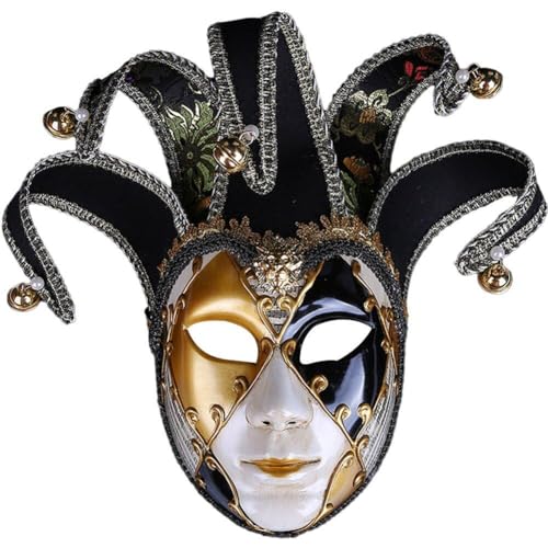 Venezianische Maskerade -maske Karnevalskostüm Cosplay Dress Up Accessoire Full Face Jester Mask Für Lady Performance Party von Generic