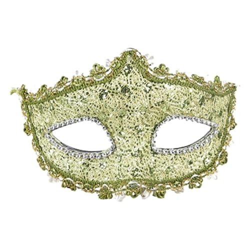 Venezianische Masquerade Maske Weiße Feder Strass Pailletten Fasching für Halloween Karneval Abendkleid Tanz Ball Party von Generic