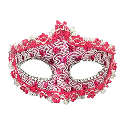 Venezianische Masquerade Maske Weiße Feder Strass Pailletten Fasching für Halloween Karneval Abendkleid Tanz Ball Party von Generic