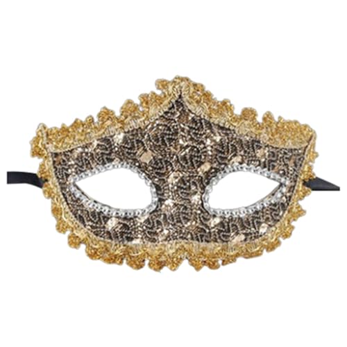 Venezianische Masquerade Maske Weiße Feder Strass Pailletten Fasching für Halloween Karneval Abendkleid Tanz Ball Party von Generic