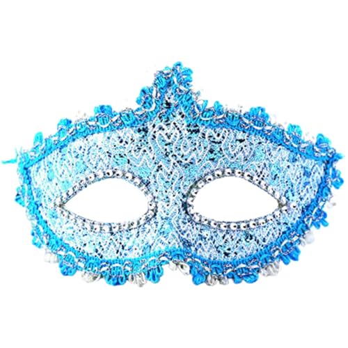Venezianische Masquerade Maske Weiße Feder Strass Pailletten Fasching für Halloween Karneval Abendkleid Tanz Ball Party von Generic