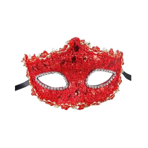 Venezianische Masquerade Maske Weiße Feder Strass Pailletten Fasching für Halloween Karneval Abendkleid Tanz Ball Party von Generic