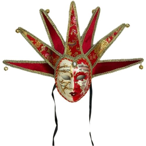 Venezianische Masquerade -maske Vollgesichts Jester Mask Carnival Kostüm Cosplay Dress -up Accessoire Für Performance Party von Generic