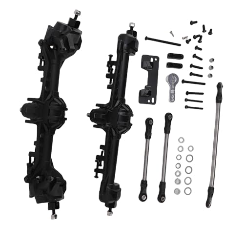 Verbessertes Nylon -Vorder- und Hinterachet -Set, Komplettes Ersatzkit mit Lagern, für Axiale SCX10 II 1/10 RC Crawler (Black) von Generic