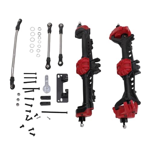 Verbessertes Nylon -Vorder- und Hinterachet -Set, Komplettes Ersatzkit mit Lagern, für Axiale SCX10 II 1/10 RC Crawler (Rot) von Generic