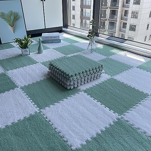Verdickte modulare Schaumstoff-Bodenmatte, 30,5 x 30,5 cm, Plüsch, quadratisch, Puzzle, Schaumstoff, Teppichfliesen, rutschfeste Oberfläche, Spielmatte – (Größe: 150 Stück) von Generic