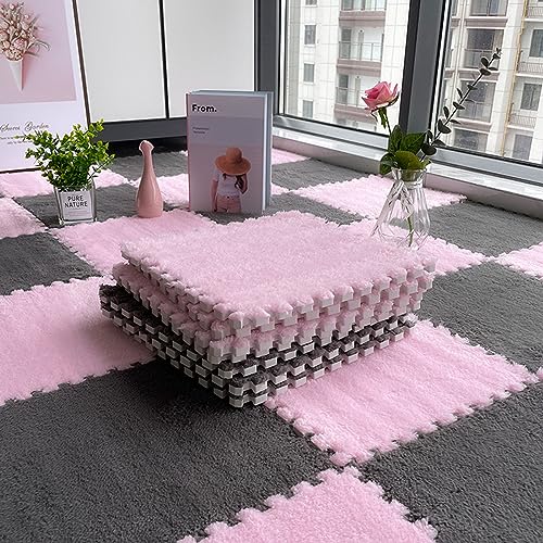 Verdickte modulare Schaumstoff-Bodenmatte, 30,5 x 30,5 cm, Plüsch, quadratisch, Puzzle, Schaumstoff, Teppichfliesen, rutschfeste Oberfläche, Spielmatte – (Größe: 150 Stück) von Generic