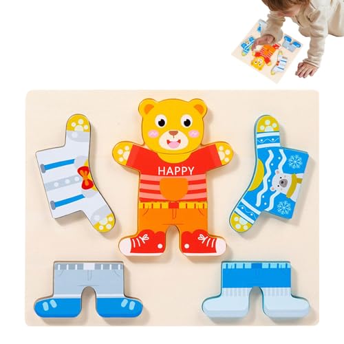 Verkleiden Sie Spiele für Mädchen, verkleiden Sie sich Spielzeug für kleine Mädchen, Puzzle-Set aus Holz, niedliche Lernhilfe, Kleidung für Spiele von Generic