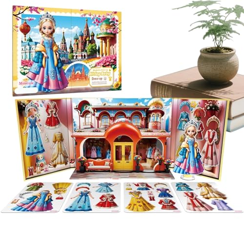 Verkleidungsspiele Für Kinder | Prinzessin Magnetische Verkleidungsaufkleber Papierpuppe Lernspielzeug Rollenspiel Für Mädchen Reisespiele Geburtstagsgeschenk Partymitgebsel, Puppen Verkleid Verkleidungsspiele Für Kinder | Prinzessin Magnetische Verkleidungsaufkleber Papierpuppe Lernspielzeug Rollenspiel Für Mädchen Reisespiele Geburtstagsgeschenk Partymitgebsel, Puppen Verkleid von Generic