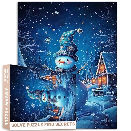 Verzaubertes Schneemann-Dorfnacht, Weihnachtspuzzle, 1000 Teile, magisches Winterwunderland, herausfordernde Familienaktivität-Spiele, buntes DIY-Bastelpuzzle für Heimdekoration, Geschenke Verzaubertes Schneemann-Dorfnacht, Weihnachtspuzzle, 1000 Teile, magisches Winterwunderland, herausfordernde Familienaktivität-Spiele, buntes DIY-Bastelpuzzle für Heimdekoration, Geschenke von Generic